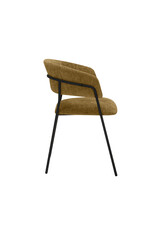 Damn LABEL51 Eetkamerstoel Luuk - Mustard - Elite - Zwart Metalen Frame