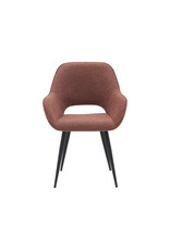 Damn LABEL51 Eetkamerstoel Fer - Terra - Boucle - Zwart Metalen Frame