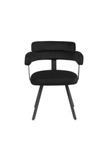 Damn LABEL51 Eetkamerstoel Bardio - Zwart - Fluweel - Zwart Metalen Frame