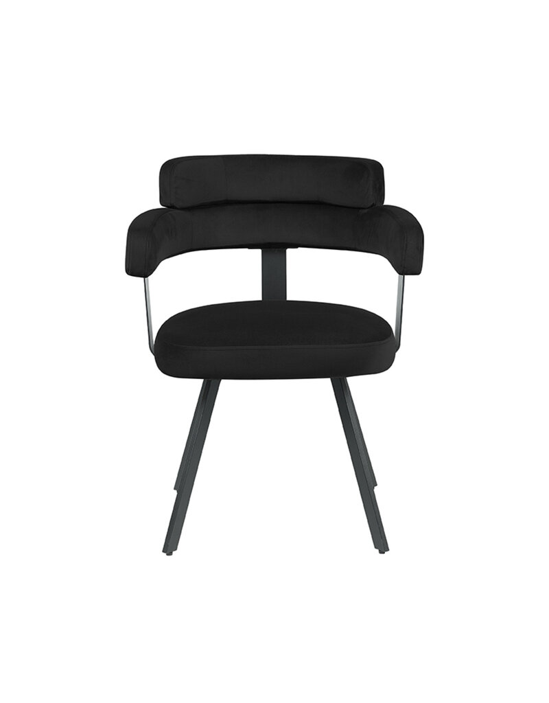 Damn LABEL51 Eetkamerstoel Bardio - Zwart - Fluweel - Zwart Metalen Frame