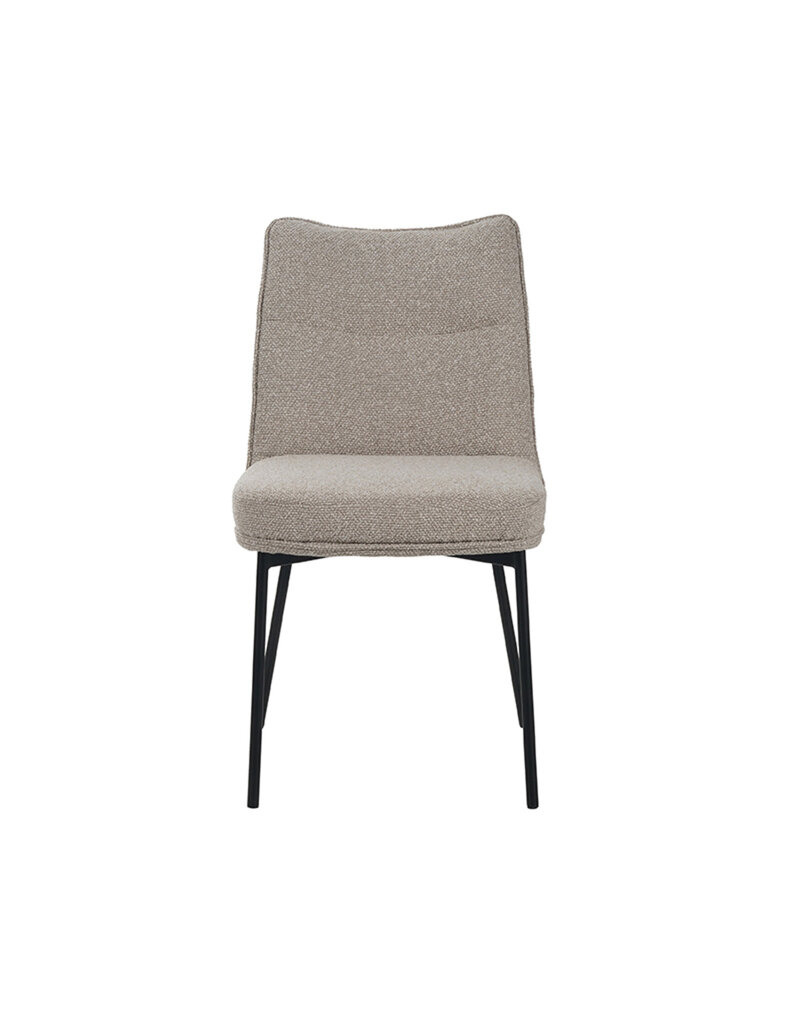 Damn LABEL51 Eetkamerstoel Lennon - Naturel - Royal Boucle - Zwart Metalen Frame