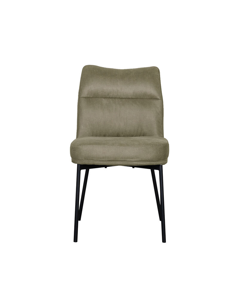Damn LABEL51 Eetkamerstoel Lennon - Moss - Micro Suede - Zwart Metalen Frame