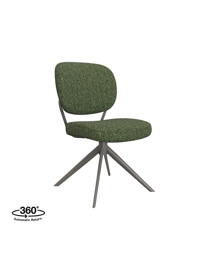 Damn LABEL51 Eetkamerstoel Geneva - Forest - Royal Boucle - Forest Metalen Frame