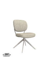 Damn LABEL51 Eetkamerstoel Geneva - Naturel - Royal Boucle - Taupe Metalen Frame