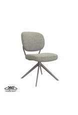 Damn LABEL51 Eetkamerstoel Geneva - Mushroom - Royal Boucle - Brons Metalen Frame