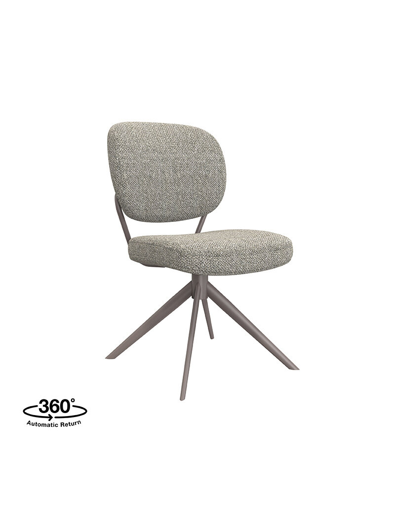 Damn LABEL51 Eetkamerstoel Geneva - Mushroom - Royal Boucle - Brons Metalen Frame