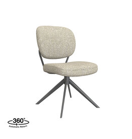 Damn LABEL51 Eetkamerstoel Geneva - Naturel - Royal Boucle - Zwart Metalen Frame