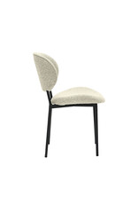 Damn LABEL51 Eetkamerstoel Senn - Naturel - Royal Boucle - Zwart Metalen Frame