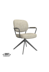 Damn LABEL51 Eetkamerstoel Basel - Naturel - Royal Boucle - Zwart Metalen Frame