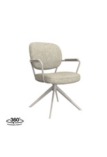 Damn LABEL51 Eetkamerstoel Basel - Naturel - Royal Boucle - Taupe Metalen Frame