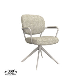 Damn LABEL51 Eetkamerstoel Basel - Naturel - Royal Boucle - Taupe Metalen Frame