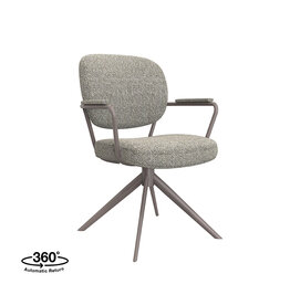 Damn LABEL51 Eetkamerstoel Basel - Mushroom - Royal Boucle - Brons Metalen Frame