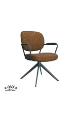 Damn LABEL51 Eetkamerstoel Basel - Coral - Royal Boucle - Coral Metalen Frame