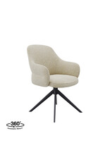 Damn LABEL51 Eetkamerstoel Bern - Naturel - Royal Boucle - Zwart Metalen Frame