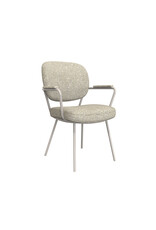 Damn LABEL51 Eetkamerstoel Lausanne - Naturel - Royal Boucle - Taupe Metalen Frame