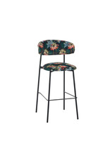 Damn LABEL51 Eetkamerstoel Ferry - Printed Flamingo - Fluweel - Hoog