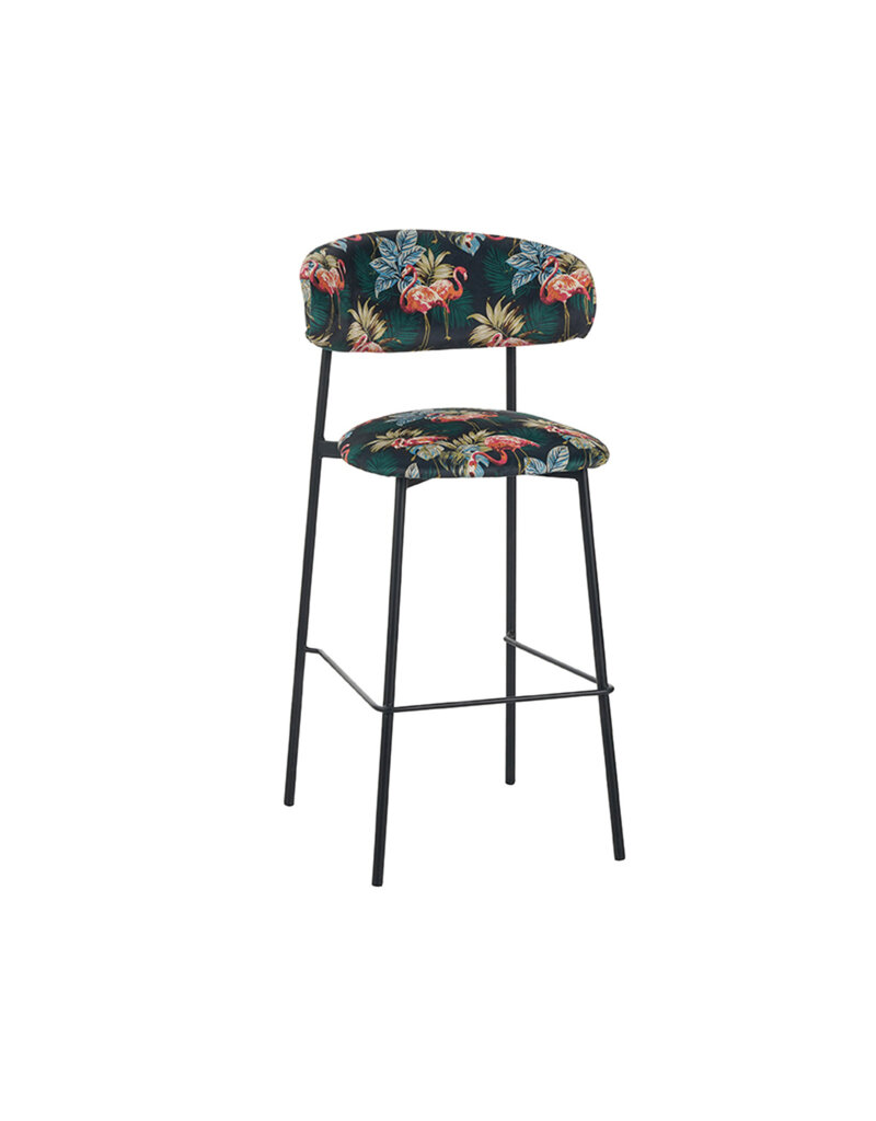 Damn LABEL51 Eetkamerstoel Ferry - Printed Flamingo - Fluweel - Hoog