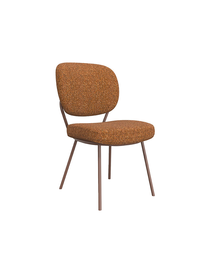 Damn LABEL51 Eetkamerstoel Singapore - Coral - Royal Boucle - Coral Metalen Frame