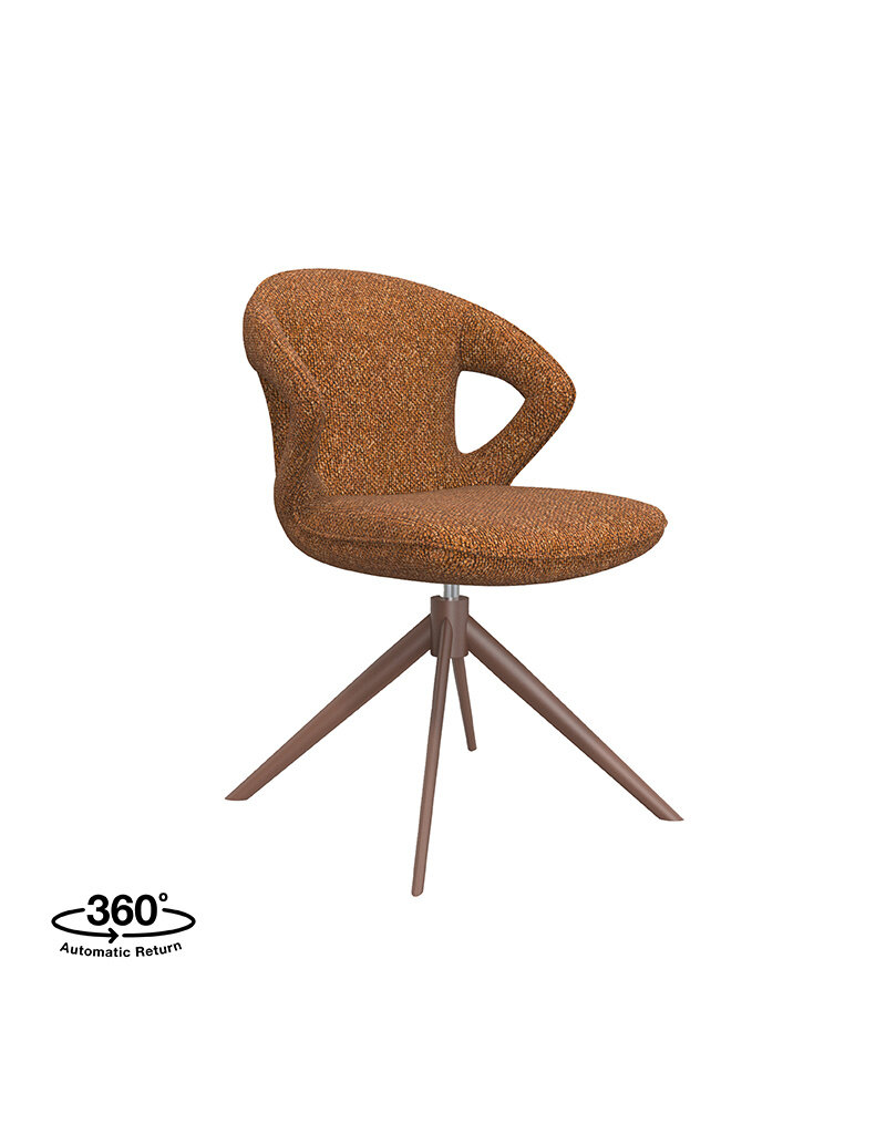 Damn LABEL51 Eetkamerstoel Zurich - Coral - Royal Boucle - Coral Metalen Frame