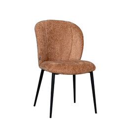 Damn LABEL51 Eetkamerstoel Vino - Cognac - Elite - Zwart Metalen Frame