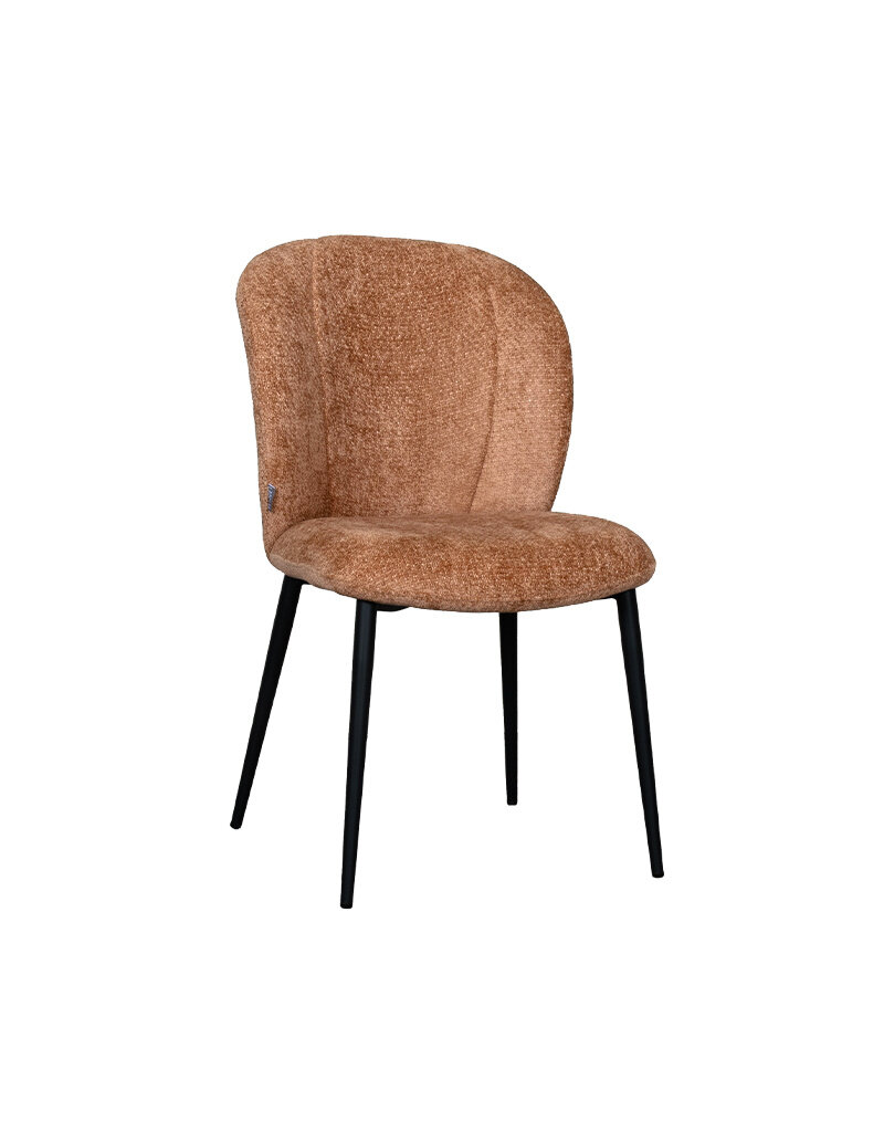 Damn LABEL51 Eetkamerstoel Vino - Cognac - Elite - Zwart Metalen Frame