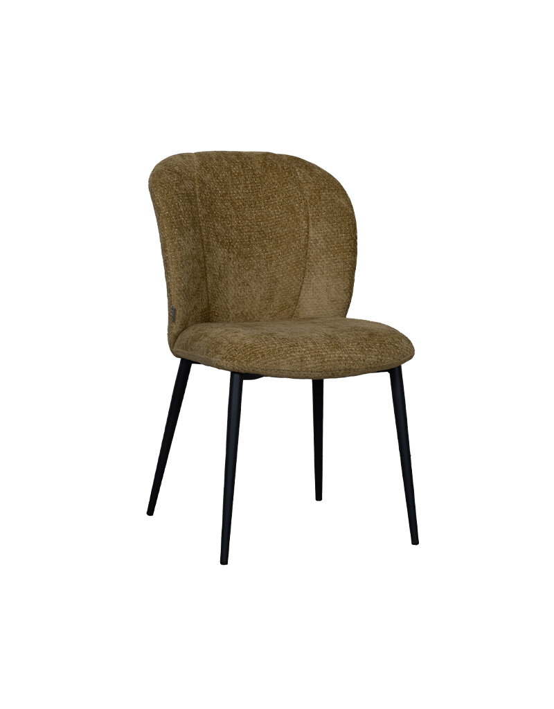 Damn LABEL51 Eetkamerstoel Vino - Mustard - Elite - Zwart Metalen Frame