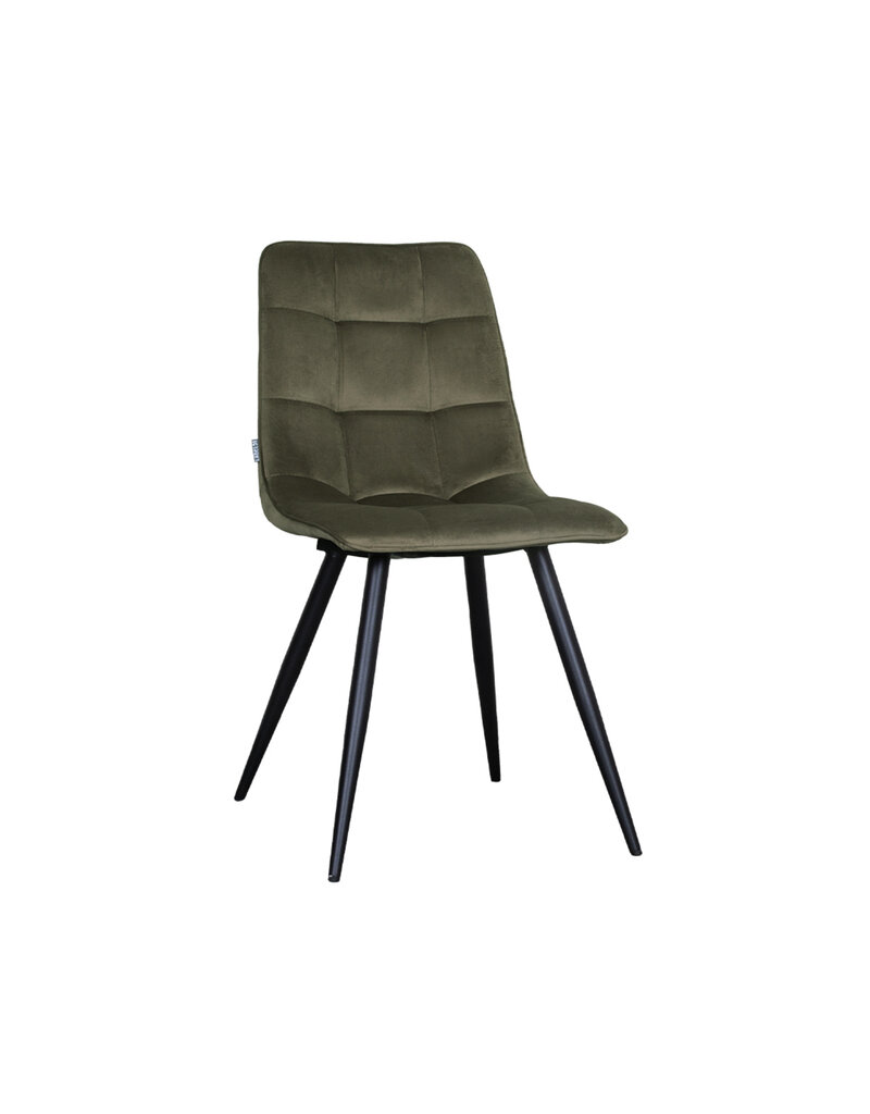 Damn LABEL51 Eetkamerstoel Bistro - Hunter - Fluweel - Zwart Metalen Frame