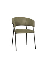 Damn LABEL51 Eetkamerstoel Luuk - Moss - Micro Suede - Zwart Metalen Frame