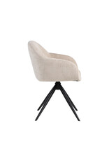 Damn LABEL51 Eetkamerstoel Fiby - Naturel - Elite - Zwart Metalen Frame