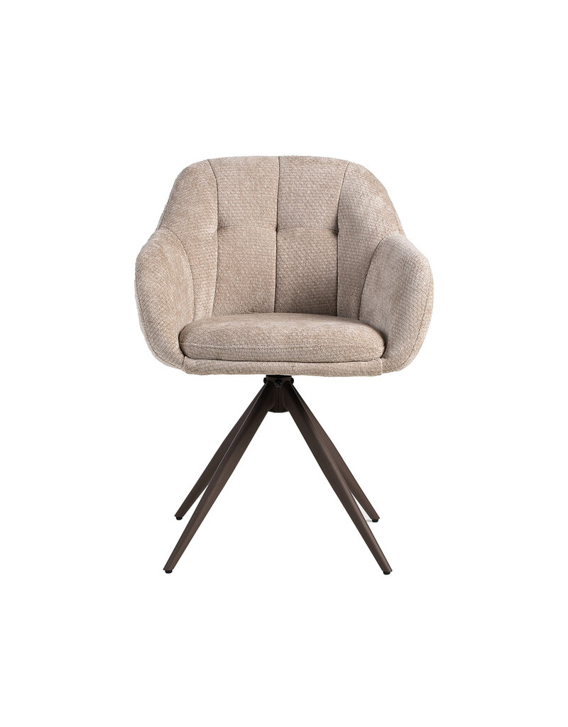 Damn LABEL51 Eetkamerstoel Esma - Clay - Elite - Brons Metalen Frame