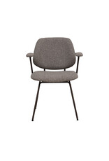 Damn LABEL51 Eetkamerstoel Loreto - Mushroom - Royal Boucle - Brons Metalen Frame