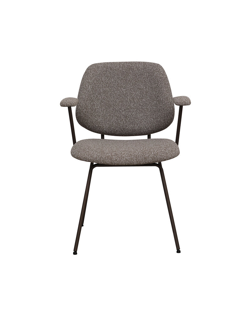 Damn LABEL51 Eetkamerstoel Loreto - Mushroom - Royal Boucle - Brons Metalen Frame