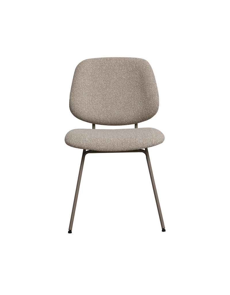 Damn LABEL51 Eetkamerstoel Ravenna - Naturel - Royal Boucle - Taupe Metalen Frame