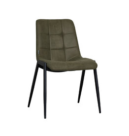 Damn LABEL51 Eetkamerstoel Noor - Moss - Micro Suede - Zwart Metalen Frame