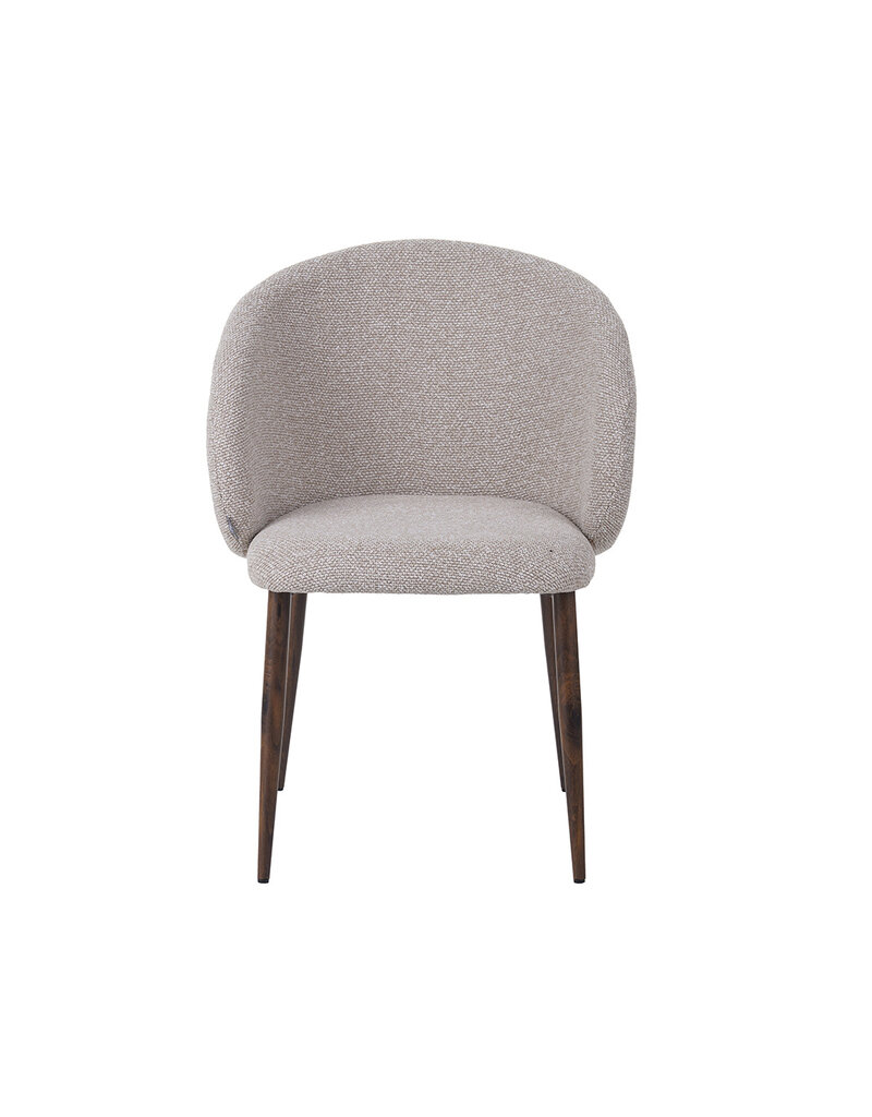 Damn LABEL51 Eetkamerstoel Yuki - Naturel - Royal Boucle - Walnoot Houten Frame