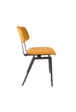 Damn LABEL51 Eetkamerstoel Stapelbaar - Oker - Fluweel - Zwart Metalen Frame