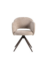 Damn LABEL51 Eetkamerstoel Lela - Clay - Elite - Brons Metalen Frame