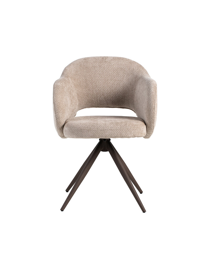 Damn LABEL51 Eetkamerstoel Lela - Clay - Elite - Brons Metalen Frame