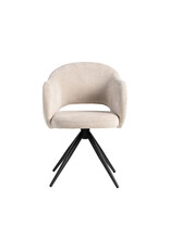 Damn LABEL51 Eetkamerstoel Lela - Naturel - Elite - Zwart Metalen Frame