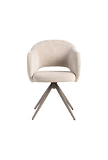 Damn LABEL51 Eetkamerstoel Lela - Naturel - Elite - Taupe Metalen Frame