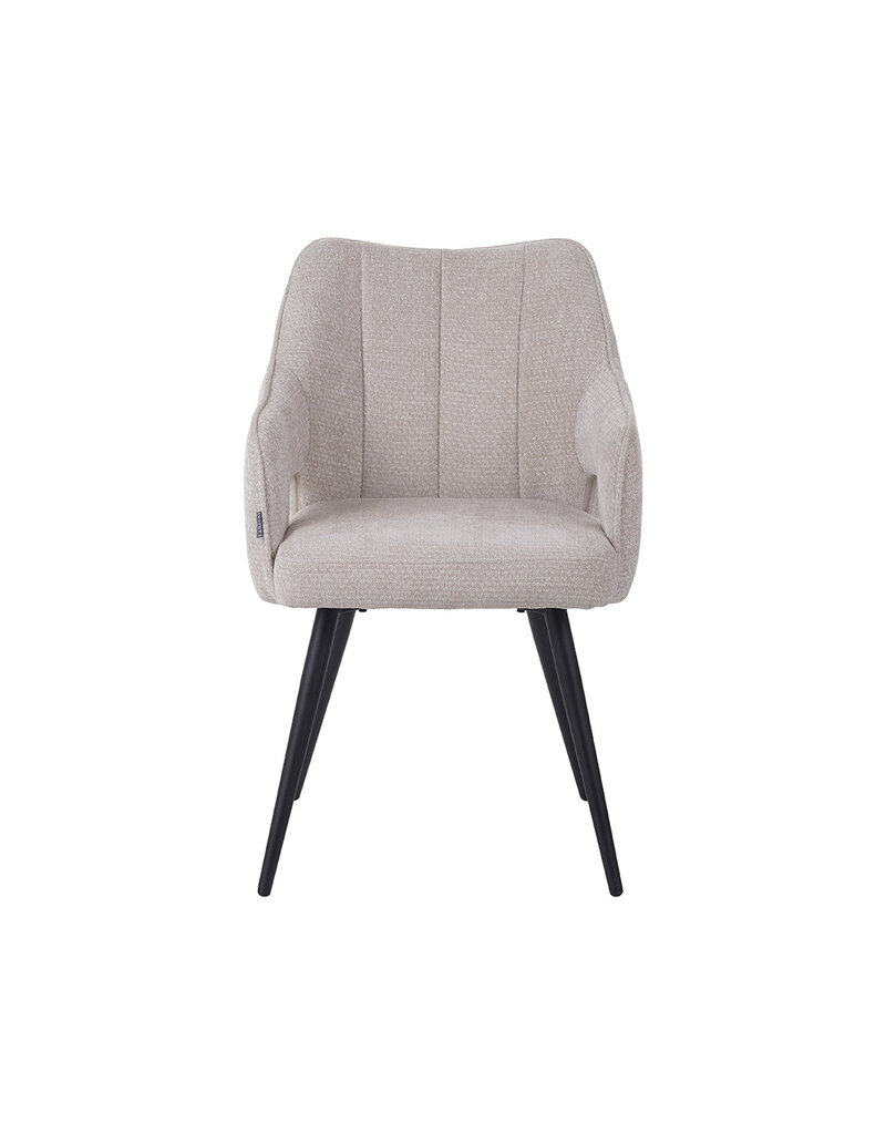 Damn LABEL51 Eetkamerstoel Stan - Naturel - Elite - Zwart Metalen Frame