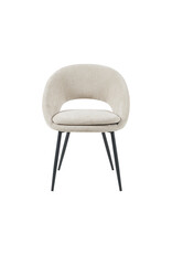 Damn LABEL51 Eetkamerstoel Zohra - Naturel - Elite - Zwart Metalen Frame