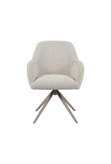 Damn LABEL51 Eetkamerstoel Sayuri - Naturel - Royal Boucle - Taupe Metalen Frame