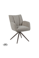 Damn LABEL51 Eetkamerstoel Padua - Mushroom - Royal Boucle - Brons Metalen Frame