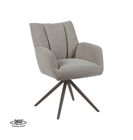 Damn LABEL51 Eetkamerstoel Padua - Mushroom - Royal Boucle - Brons Metalen Frame