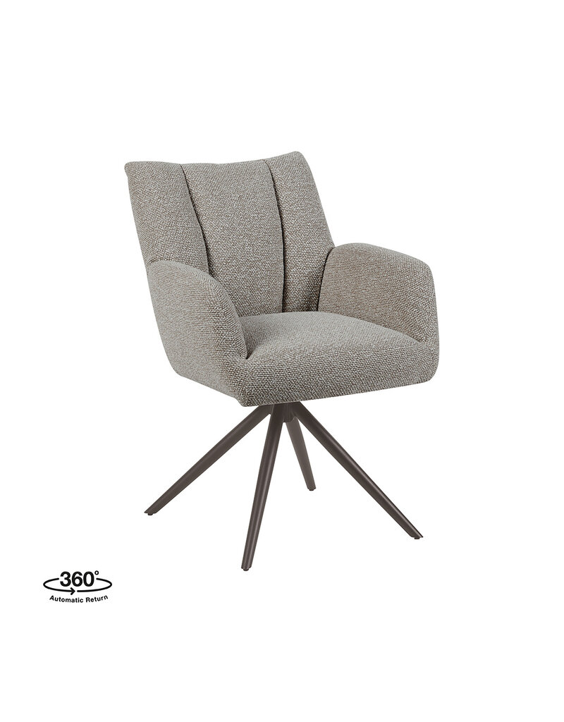 Damn LABEL51 Eetkamerstoel Padua - Mushroom - Royal Boucle - Brons Metalen Frame