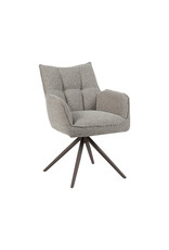 Damn LABEL51 Eetkamerstoel Amalfi - Mushroom - Royal Boucle - Brons Metalen Frame