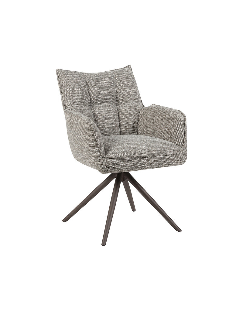 Damn LABEL51 Eetkamerstoel Amalfi - Mushroom - Royal Boucle - Brons Metalen Frame