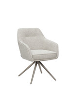 Damn LABEL51 Eetkamerstoel Akira - Naturel - Royal Boucle - Taupe Metalen Frame