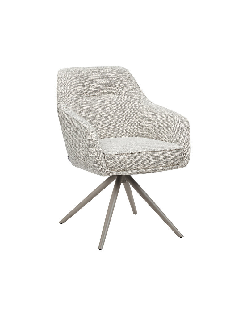 Damn LABEL51 Eetkamerstoel Akira - Naturel - Royal Boucle - Taupe Metalen Frame